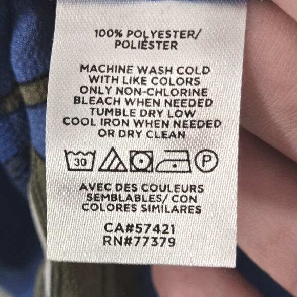 Ann Taylor Women’s Blouse Executive Boho Capsule XS Blue Floral Cuff Sleeve Work - Picture 8 of 9